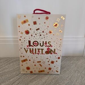 Holiday Limited Edition Louis Vuitton White Bag with Red and Gold Design